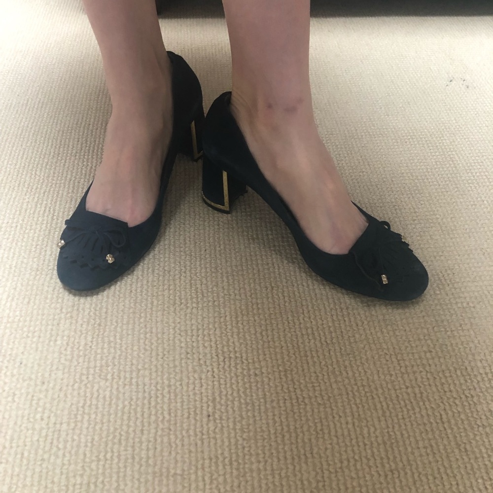 Karl Lagerfeld suede heels